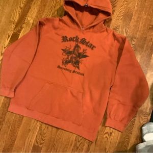 Seattle Cotton Works Hoodie Sweatshirt Rock Star Dragon Size Large Vintage